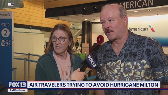 Air travelers trying to outrun Hurricane Milton