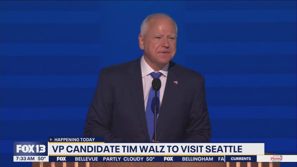 VP candidate Tim Walz to visit Seattle