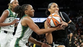 A'ja Wilson scores 21, helps Aces beat Seattle Storm 78-67 in playoff opener