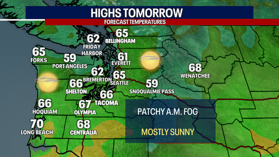 Highs Tomorrow